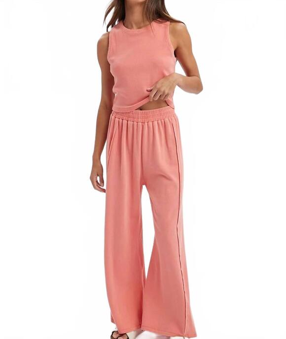 WISHLIST Other - NEW WISHLIST sunny daze tank top and wide leg pants set in papaya